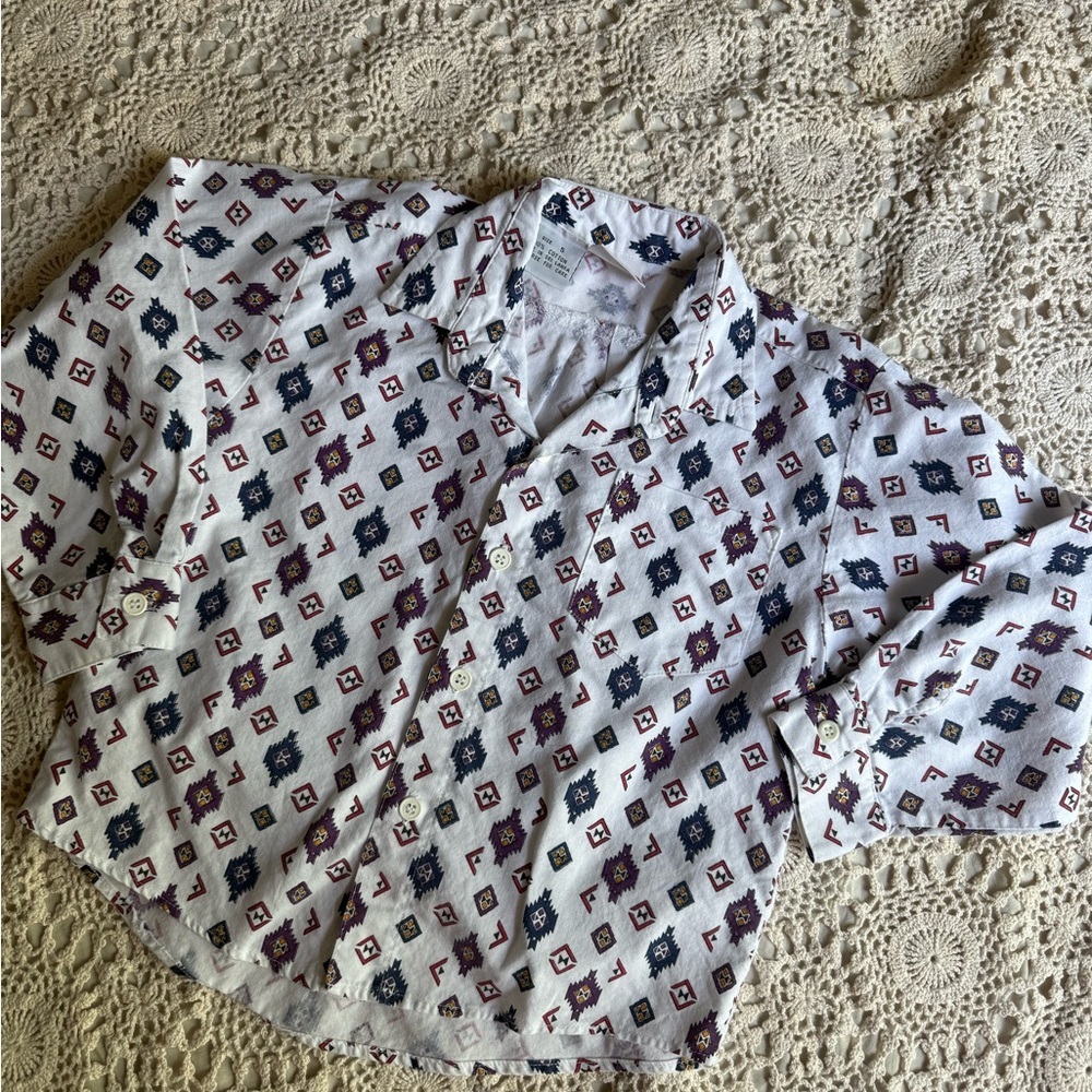 Vintage Honors Boys Printed Button Down